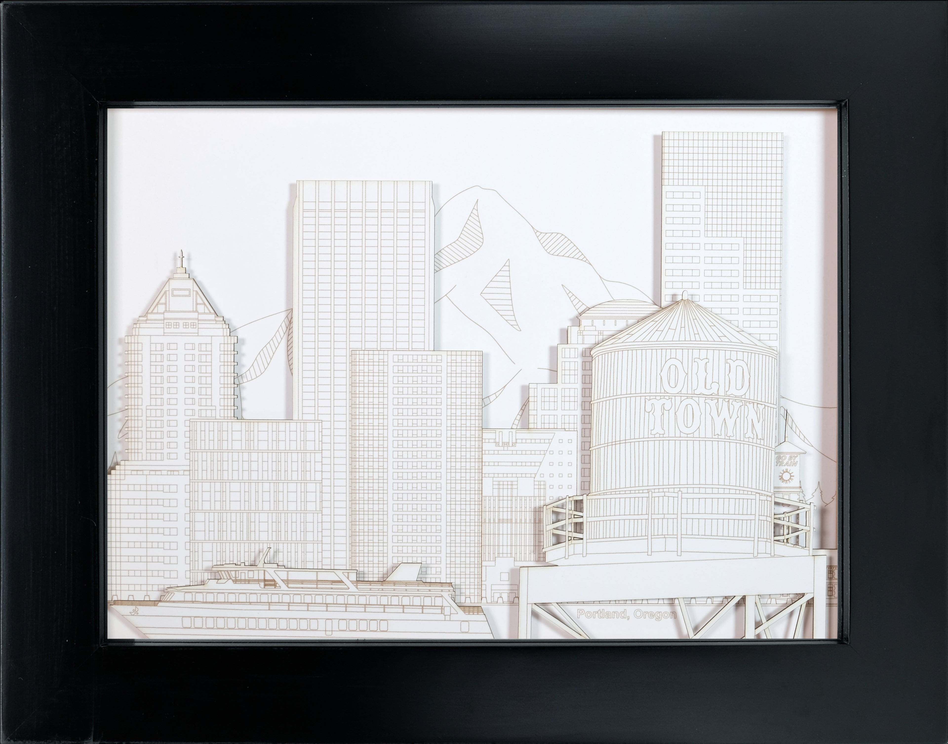 Portland Skyline & Old Town Water Tower, Landscape Set