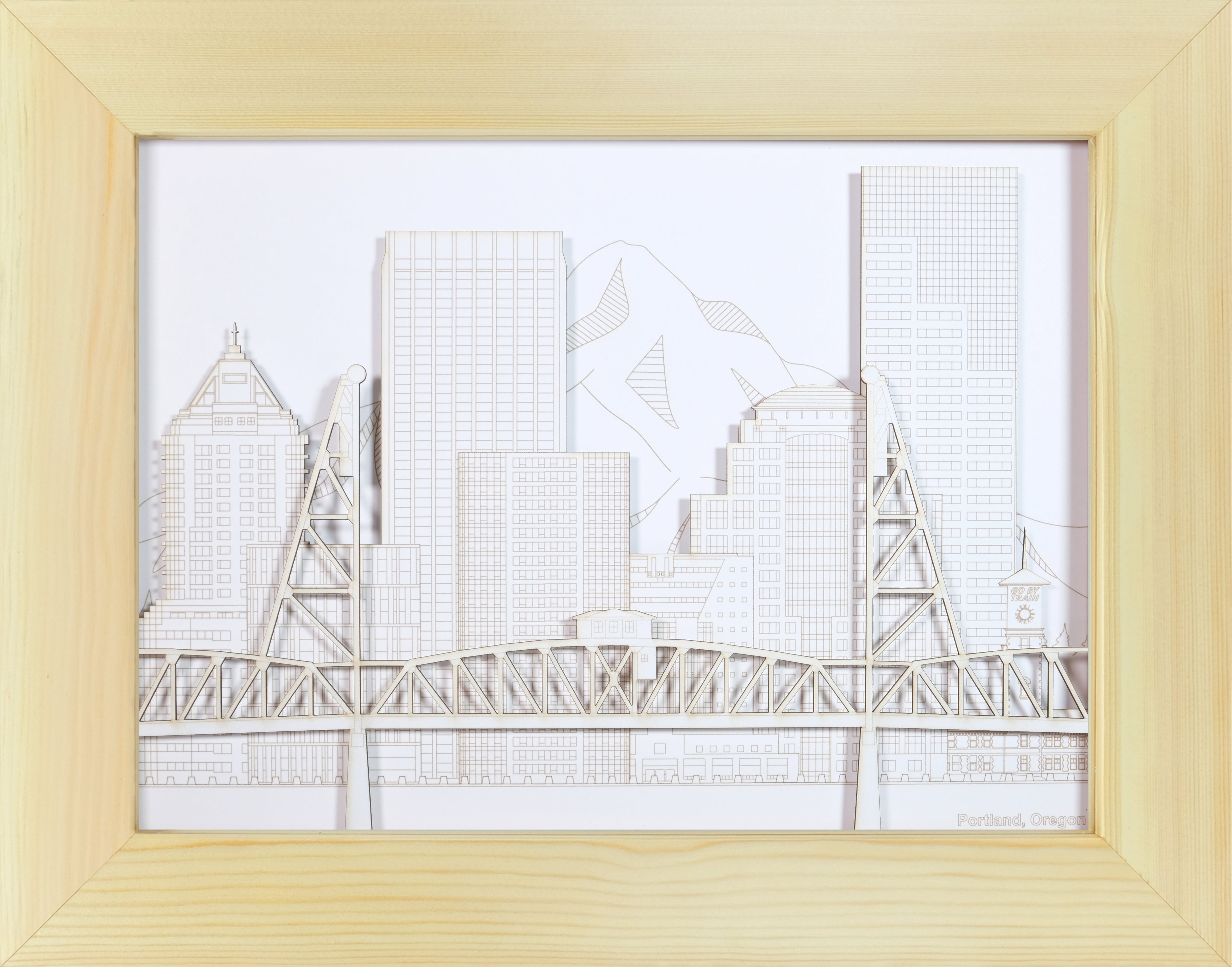 Portland Skyline with Hawthorne Bridge, Landscape Set