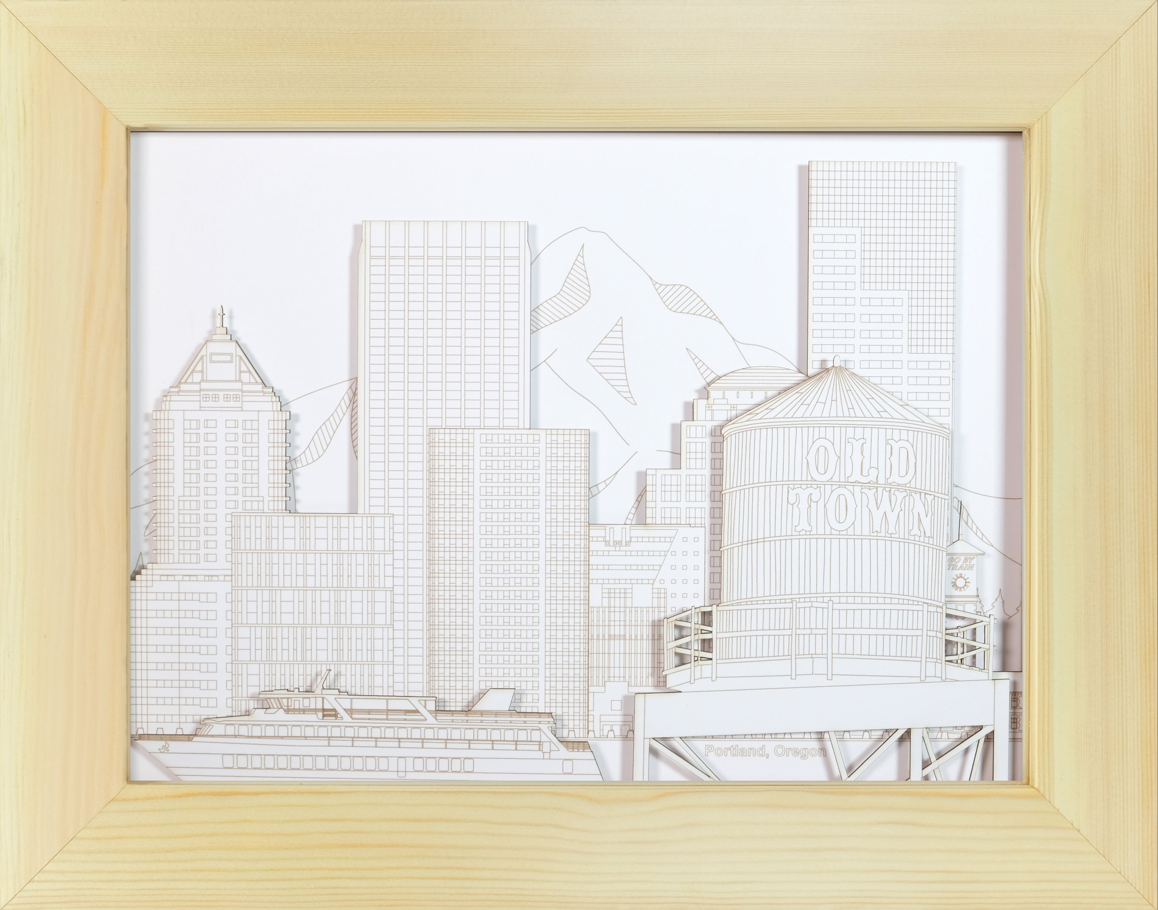 Portland Skyline & Old Town Water Tower, Landscape Set