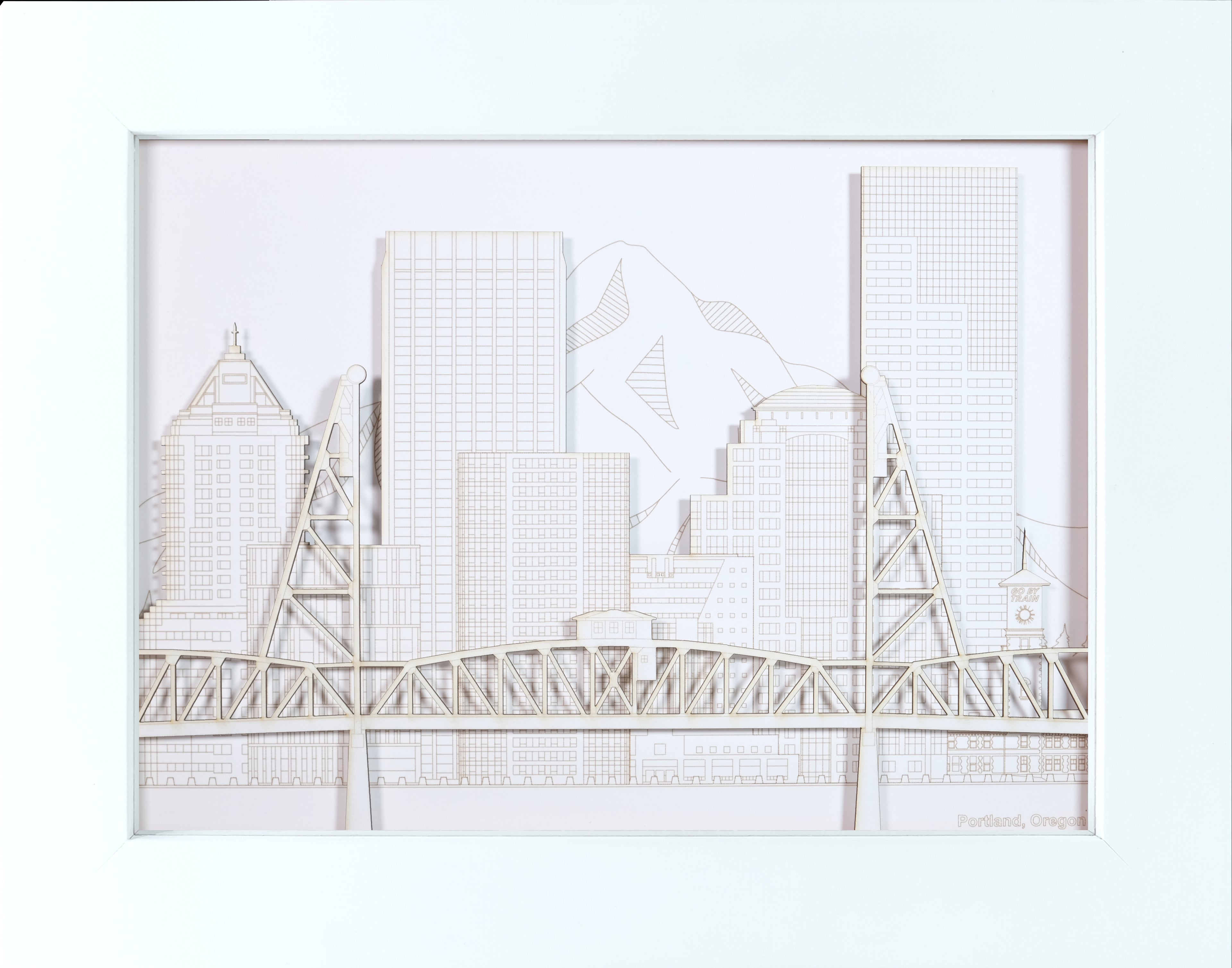 Portland Skyline with Hawthorne Bridge, Landscape Set